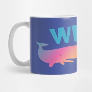 Whale hello there! (aqua, pink, and yellow) Mug